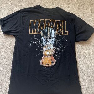 Marvel Black and Orange Thanos Graphic Tee